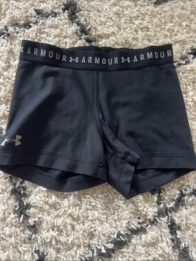 (25) Under Armour Black Women's Compression Bike Shorts with Logo Waistband